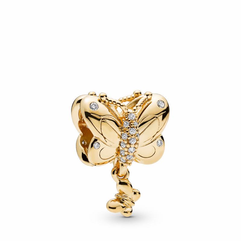 Pandora Shine™ Decorative Butterfly Charm Outlet NZ, 18ct Gold Plated (591046-LKX)